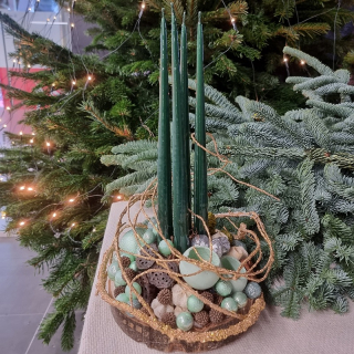 Vianočná adventná dekorácia konické sviečky XL veľmi dlhé  32 cm  - 40