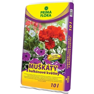 Substrát na muškáty a balkónové kvety - PRIMA FLORA - 10 l - 512